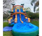 23FT tall Tiki Plunge Double Lane Slide with Deep Pool